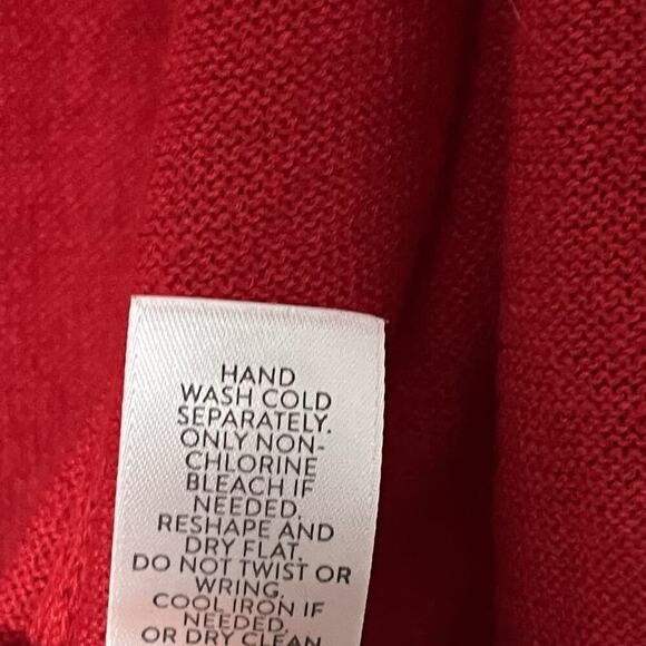 J. Jill Linen Blend Open Front Cardigan Size L Red Beachy Coastal Vacation - Picture 7 of 7